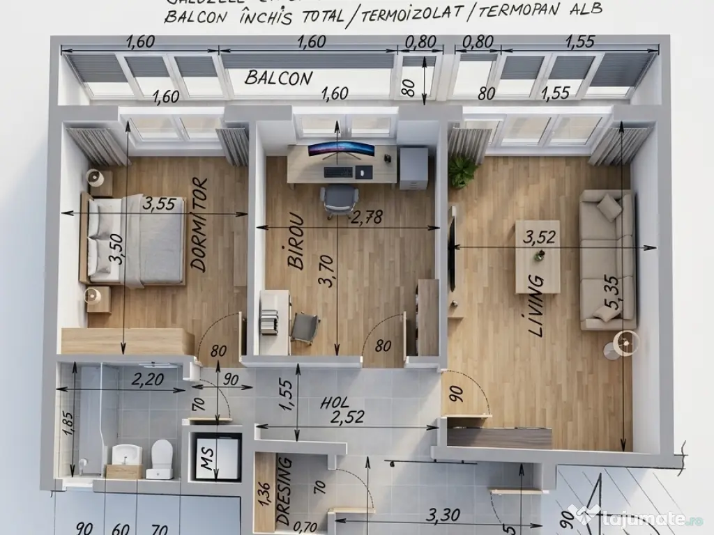 Apartament 3 camere decomandat 70mp/Sos. Giurgiului 129 bl.2A, sector 4