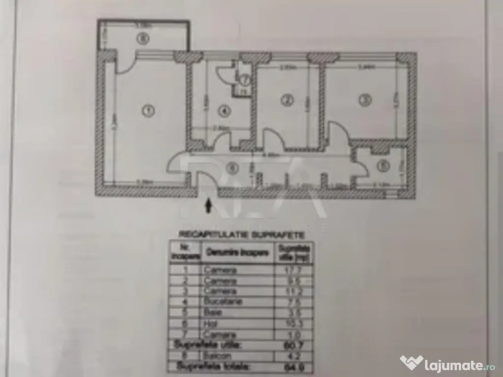 3 camere, et 4/10, 65 mp, bloc 1978-Drumul Taberei