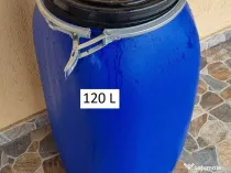 Butoi plastic cu capac si cerc 120 L