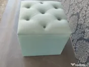 Vând taburet tapițat Chesterfield din catifea 