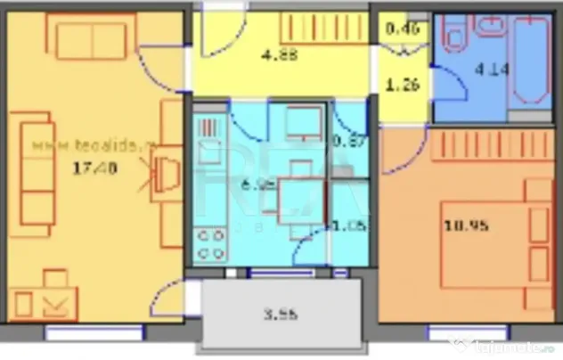 2 camere, decomandat, et 1/8, centrala-Gorjului, Str Moinest