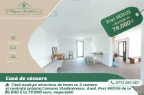 Casă nouă pe structură din lemn cu centrala proprie , Com