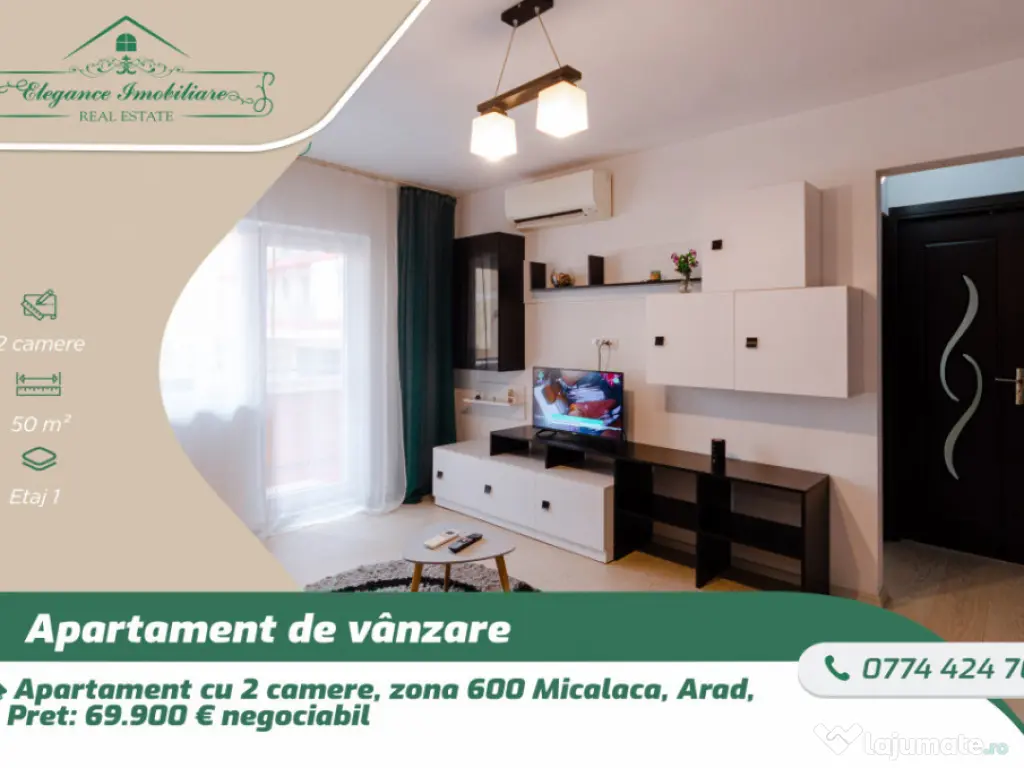 Apartament cu 2 camere,Zona 600 Micalaca, Arad