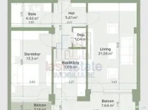 Apartament cu 2 camere in Hlincea la bloc nou 61,45mp 3,14