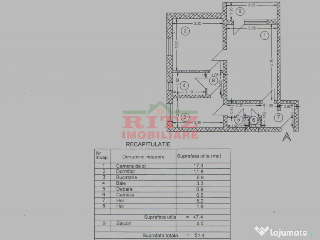 Nou! Ap. 2 cam., S=52 mp, et. 7, Zona ACR!