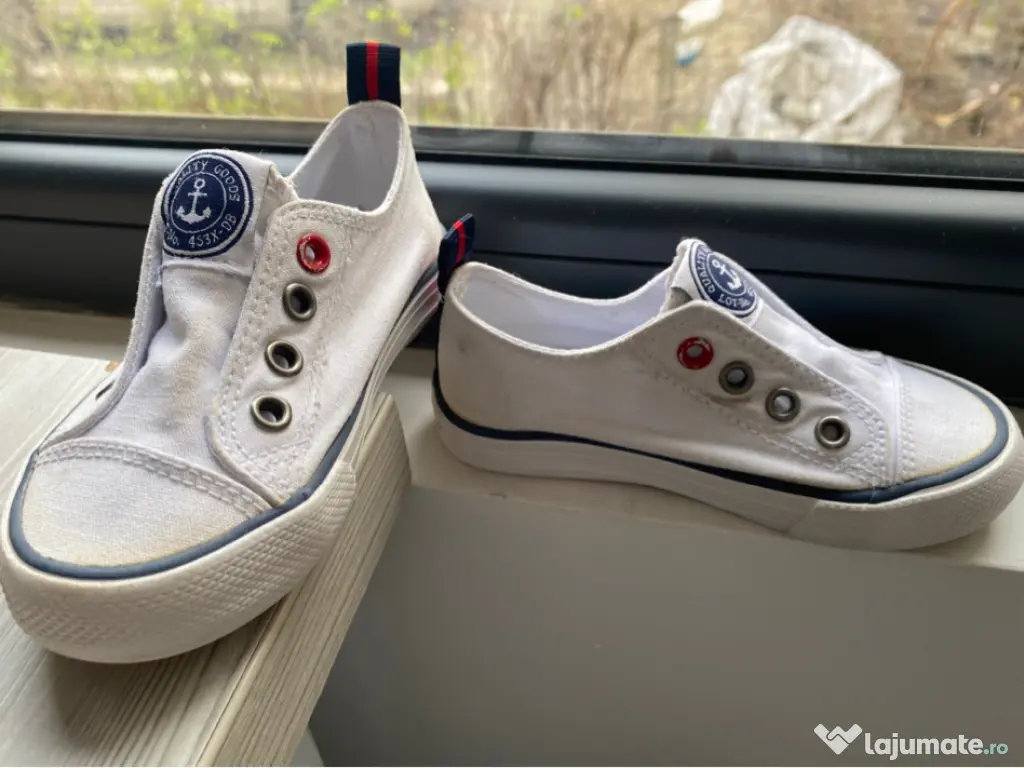 Teniși albi copii H&M, mărimea 24, stil converse