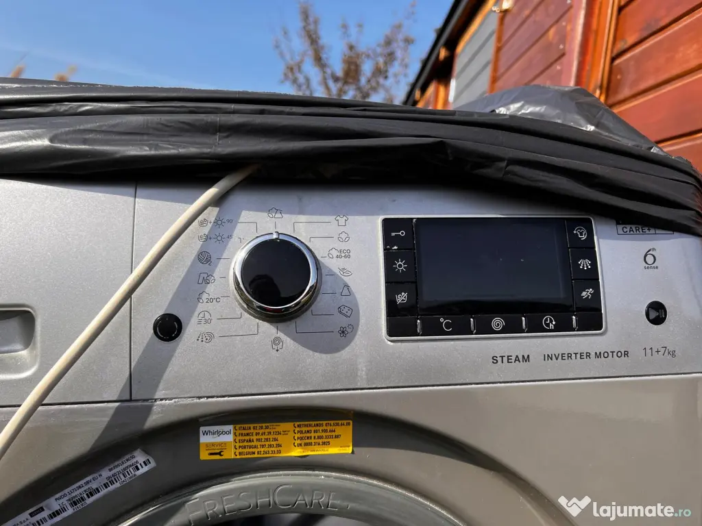 Masina spalat frontala cu uscator Whirlpool 11kg/7kg defecta eventual dezmembrez