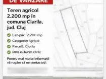 Teren intravilan de vânzare – 2.200 mp – Salicea,Ciuril