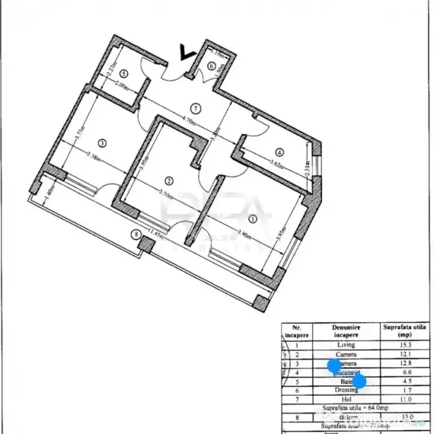 3 Camere - Alexandriei - Centrala - 77mp