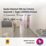 Spațiu Demisol 106 mp | Intrare Separată + Toate Utilit...