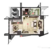 Apartament 1 camere, 48 mp, semifinisat, imobil nou - Manast