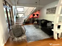 Casă individuală mobilată în stil scandinav și curte am