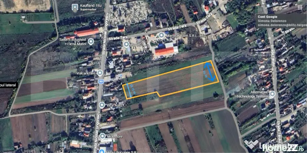 ???? Teren intravilan 19.650 mp, 65 ml deschidere – 3 acce