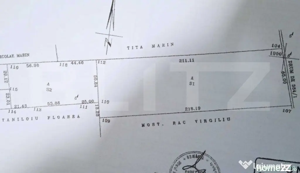 ???? Teren intravilan 19.650 mp, 65 ml deschidere – 3 acce