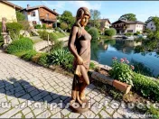 Statuetă domnița erotică, arămiu patinat, model S30. 