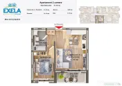 Apartament cu 2 camere etaj 1 la cheie 51 mp zona Brana din 