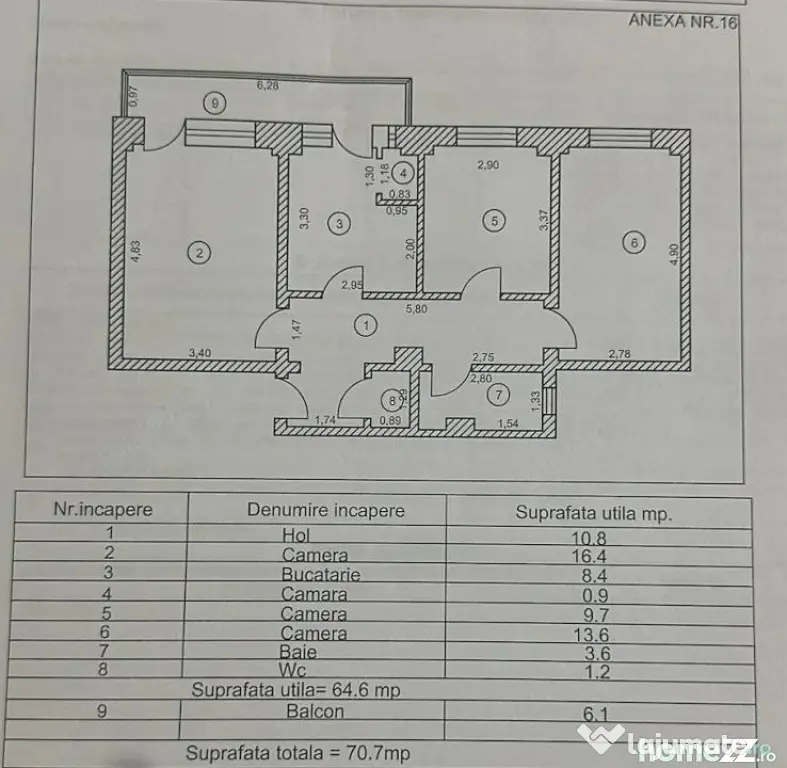 Etaj 1 - Apartament 3 camere Garii, suprafata 70mp.