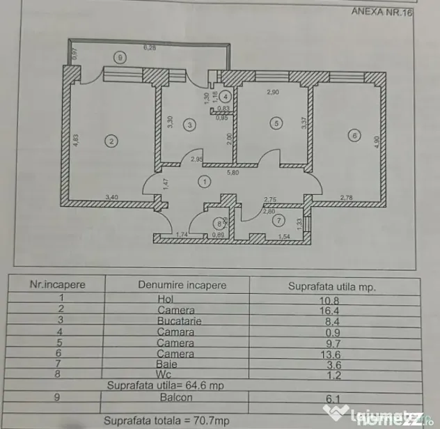 Etaj 1 - Apartament 3 camere Garii, suprafata 70mp.