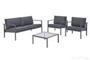 Set mobilier gradina  Mobexpert, pentru 4 persoane, gri antracit 