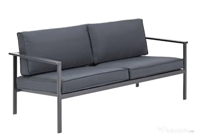 Set mobilier gradina Mobexpert, pentru 4 persoane, gri antracit