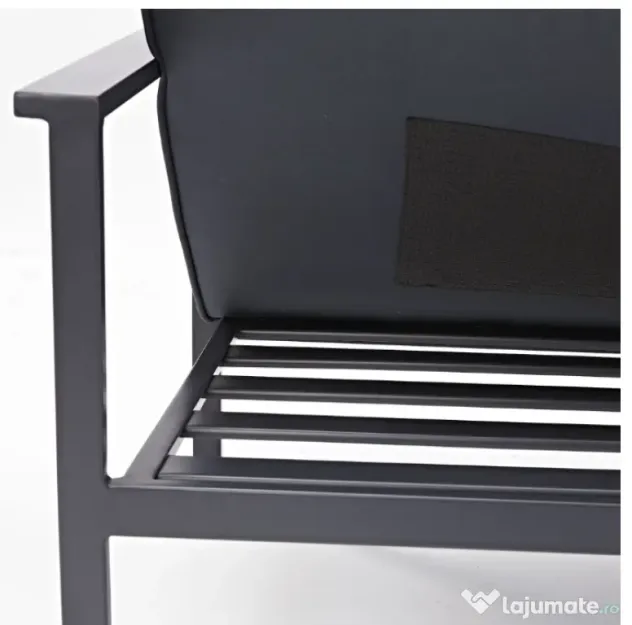 Set mobilier gradina Mobexpert, pentru 4 persoane, gri antracit