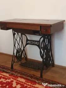 Mașină de cusut Singer (1910-1920) funcțională, model "Tiffany"