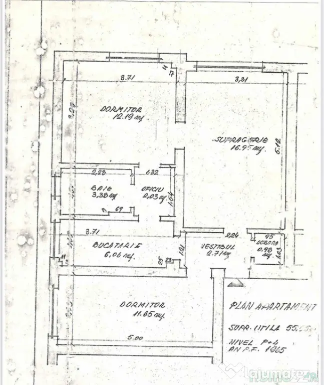 Apartament 3 camere 56 mp, zonă Piață, Câmpina – 70 00