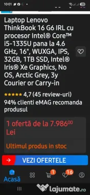 Laptop Lenovo ThinkBook 16 G6 irl 