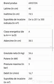 Centrala termica pe gaz in condensare Ariston Clas One WiFi, 35 kW, 