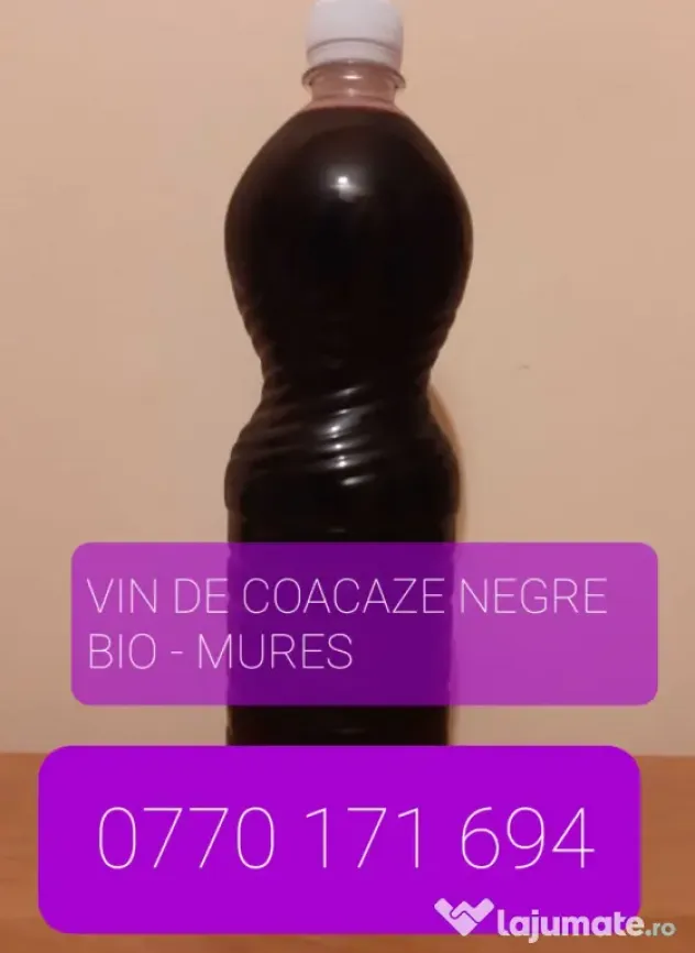Vin din coacaze negre ecologice, bio traditional.