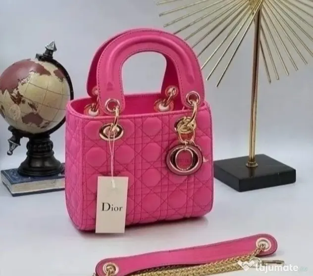 Genti mini ,model Lady Dior,diverse nuanțe,curea detasabila umăr,France, saculet, etichetă