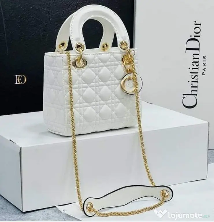 Genti mini ,model Lady Dior,diverse nuanțe,curea detasabila umăr,France, saculet, etichetă