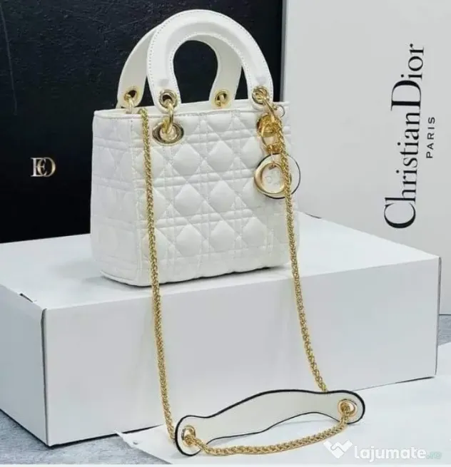 Genti mini ,model Lady Dior,diverse nuanțe,curea detasabila umăr,France, saculet, etichetă