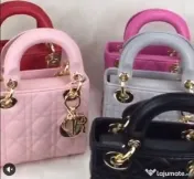Genti mini ,model Lady Dior,diverse nuanțe,curea detasabila umăr,France, saculet, etichetă 
