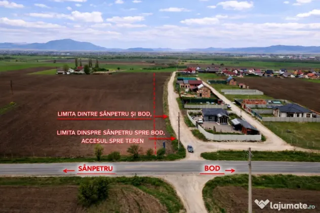 Teren extravilan Bod-Brasov cu PUZ în elaborare 7000mp