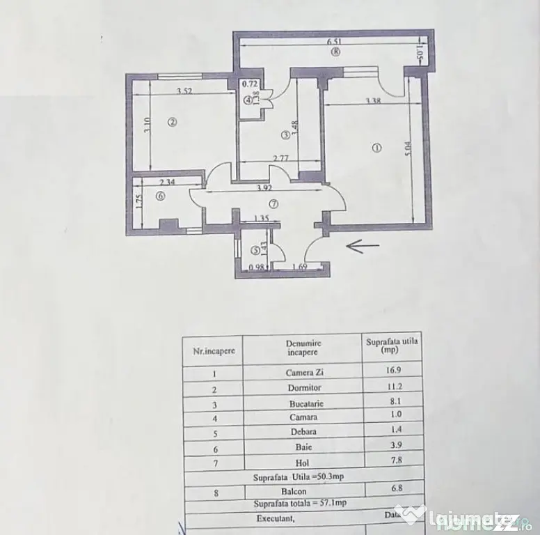 Apartament 2 camere 57mp, confort 1 decomandat, zona Progres
