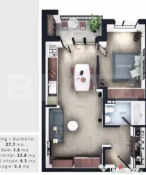 Apartament 2 camere, intermediar, balcon, CF, parcare, boxa,
