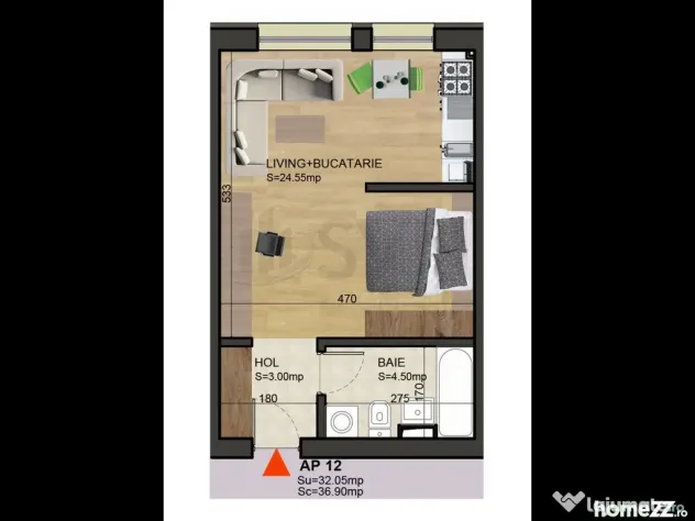 Studio mobilat - loc de parcare inclus - Aviatiei - Dimit...
