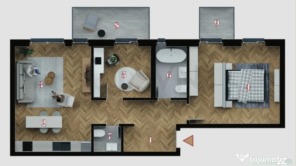 Apartament 3 camere Decebal Piata Muncii