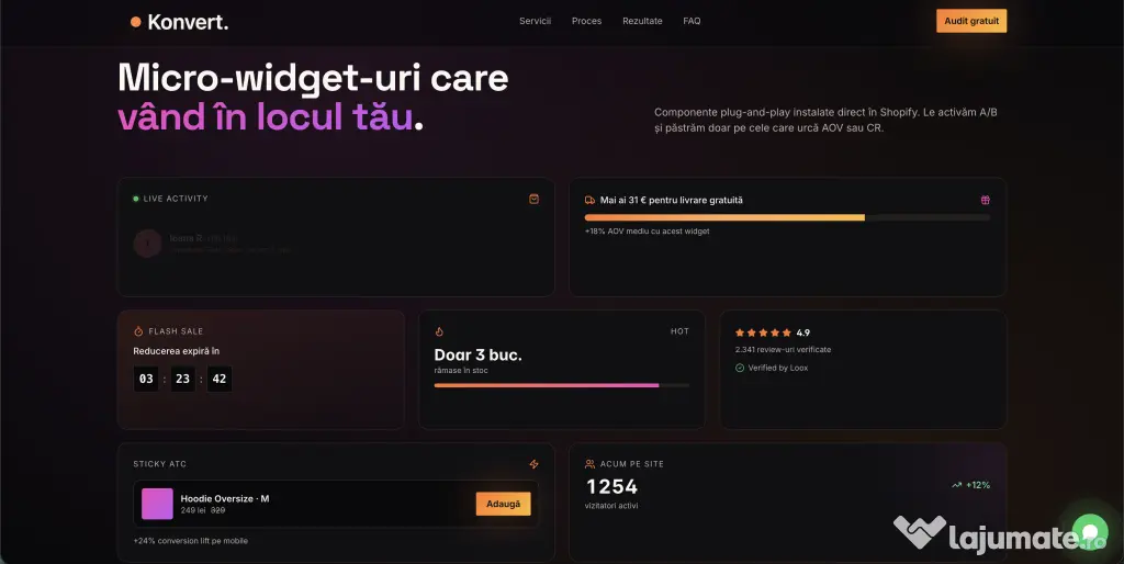 Creare magazin online Shopify – design modern, gata de vânzare