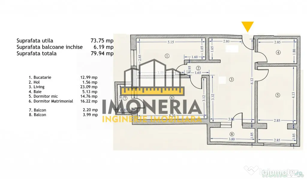 3 camere-0% comision-parcari-zona linistita-1.5 km Institut