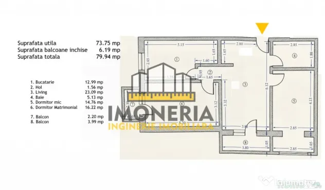 3 camere-0% comision-parcari-zona linistita-1.5 km Institut