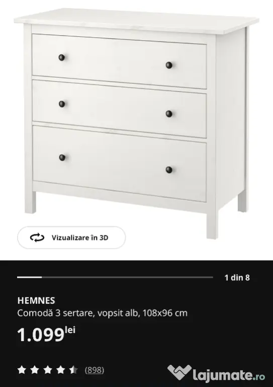 Vand comoda 3 sertare HEMNES IKEA