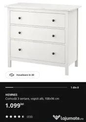 Vand comoda 3 sertare HEMNES IKEA