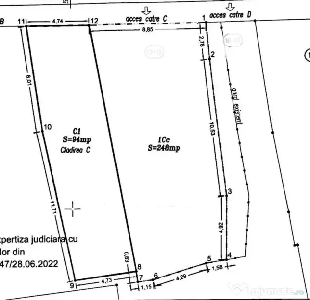 Parcuil carol, teren - 250 mp, cu deschidere de 14 ml,
