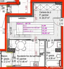 Studio semifinisat, 36.82 mp, zona Sopor