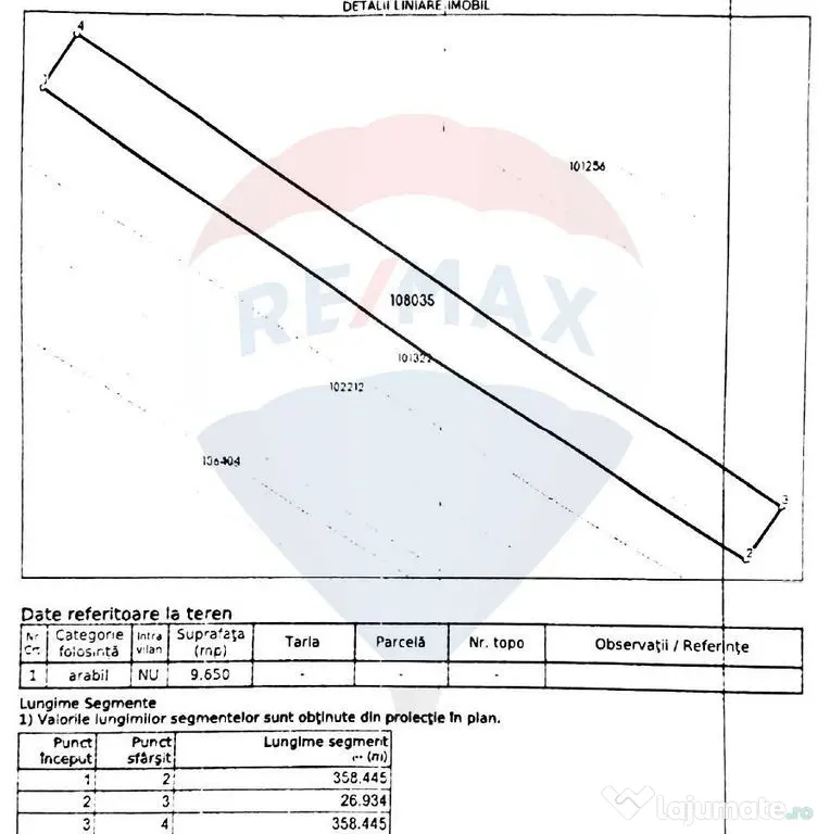 Teren extravilan arabil, 9650 mp, Cristian
