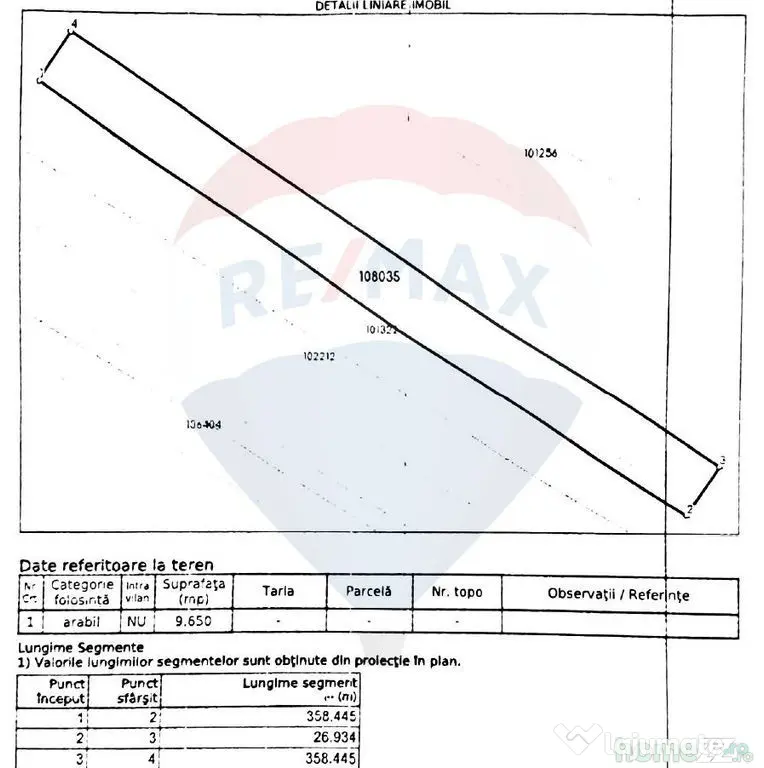 Teren extravilan arabil, 9650 mp, Cristian