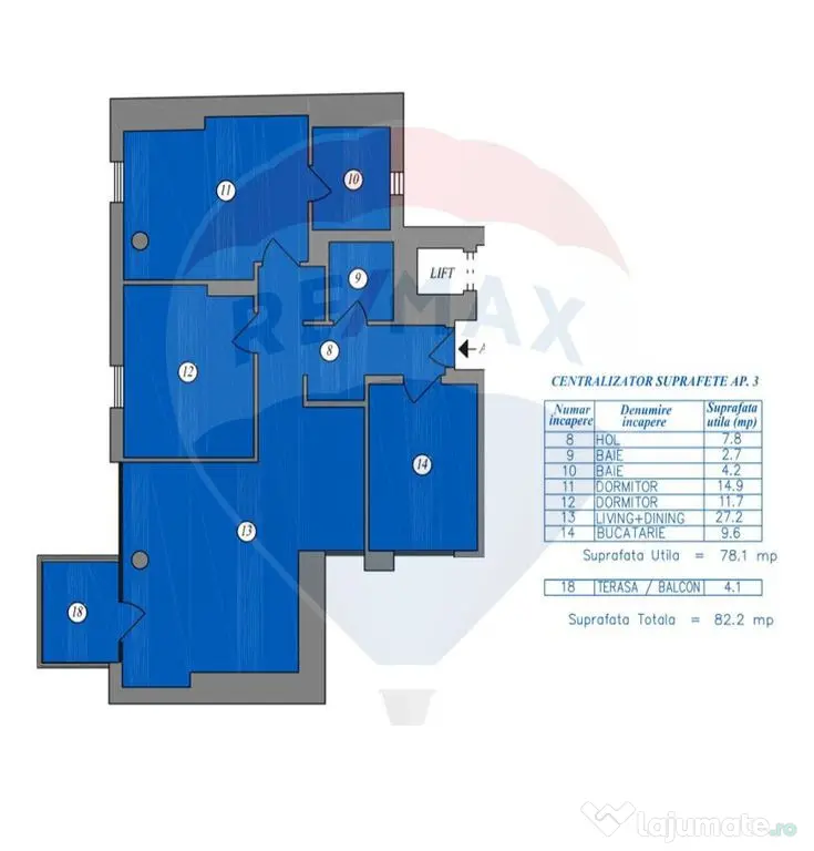 Apartament 3 camere, decomandat, Natiunile Unite