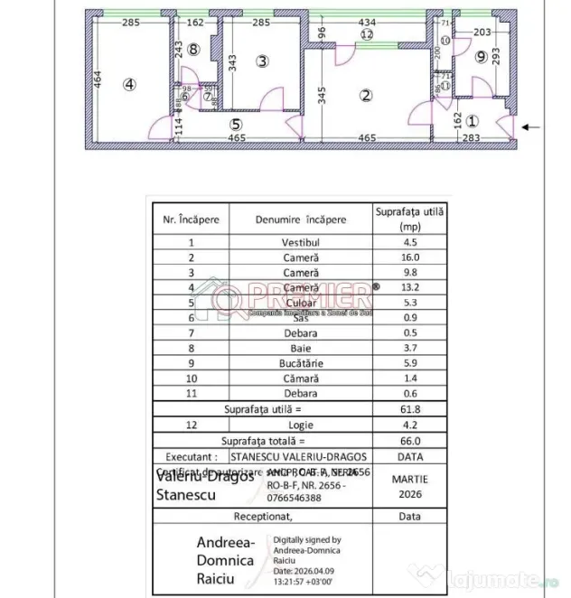 3 Camere Piata Straduintei | 66 mp | Necesita Renovare